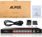 STEAMEMO 28 Port PoE Switch, 24 PoE+ Port@ 360W, 2 Gigabit Uplink, 2*1G SFP - Image 7