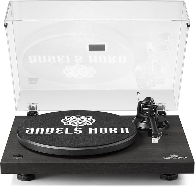 ANGELS HORN High Fidelity Vinyl Record Player, 2 Speed Belt Drive, Built-in by ANGELSHORN