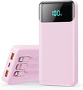 Portable Charger 40800mAh with 3 Built-in Cable, PD 25W USB C in&Out Power Bank by LanLuk