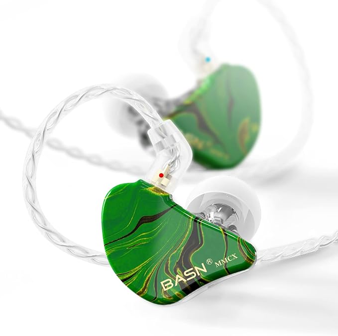 BASN MMCX in-Ear Monitors with Sound Isolation, Triple Driver Musicians HiFi by BASNAudio