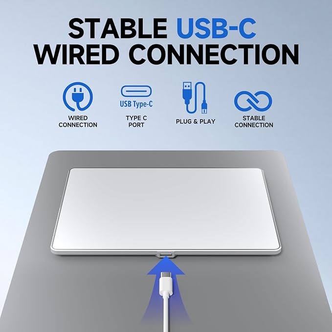 Wired Trackpad for Windows 10/11, High-Precision Multi-Touch Portable Trackpad - Image 3