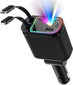 Car Charger with Starlight, 66W USB C Fast Car Charger Adapter, 4 in 1 by Crazytreesmartliving