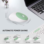 Wireless Keyboard and Mouse Set, 105 Keys Full-Size Cute Colorful Keyboard and - Image 5