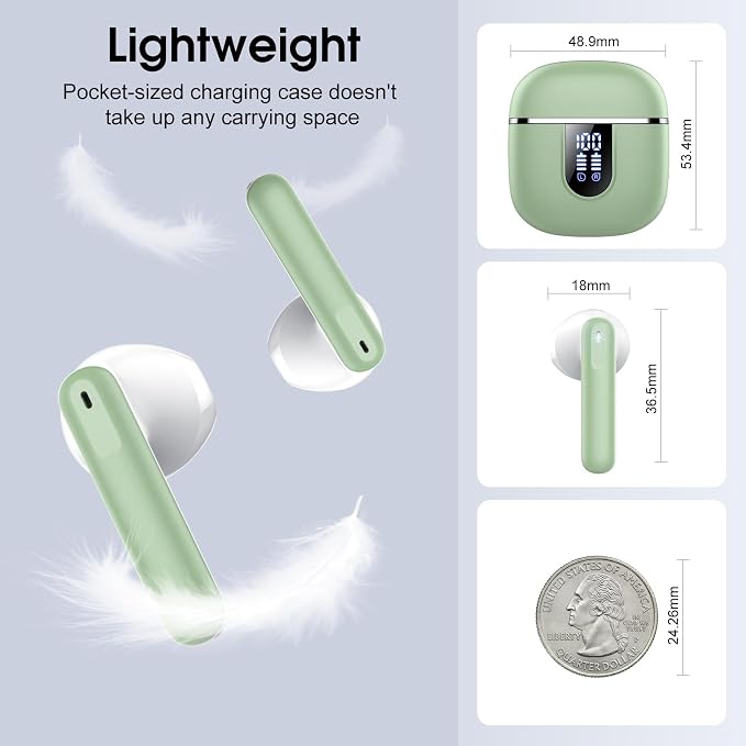 Wireless Earbuds, 40H Ultralight in-Ear Buds, IP7 Waterproof Earphones - Image 6