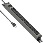 JUNNUJ Heavy Duty Power Strip Wall Mount, 20 Amp Surge Protector 1200J Metal 8 by JUNNUJHome