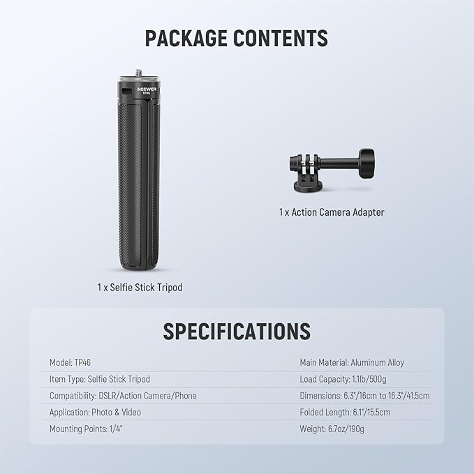 NEEWER Basic Selfie Stick Tripod - Image 8