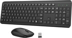 Wireless Keyboard and Mouse Combo, Full-Size Silent Ergonomic Keyboard and by QUASIO