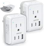 2 Pack US to Japan Plug Adapter, VINTAR Foldable Japan Travel Adapter by VINTAR