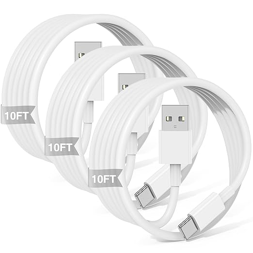 3-Pack 10FT Car Carplay Cable USB A to USB C Cable by JERMASAL