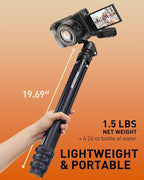 Perlegear Camera Tripod, 60″ Portable and Height-Adjustable, Travel Tripod - Image 5