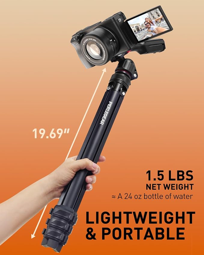 Perlegear Camera Tripod, 60″ Portable and Height-Adjustable, Travel Tripod - Image 5