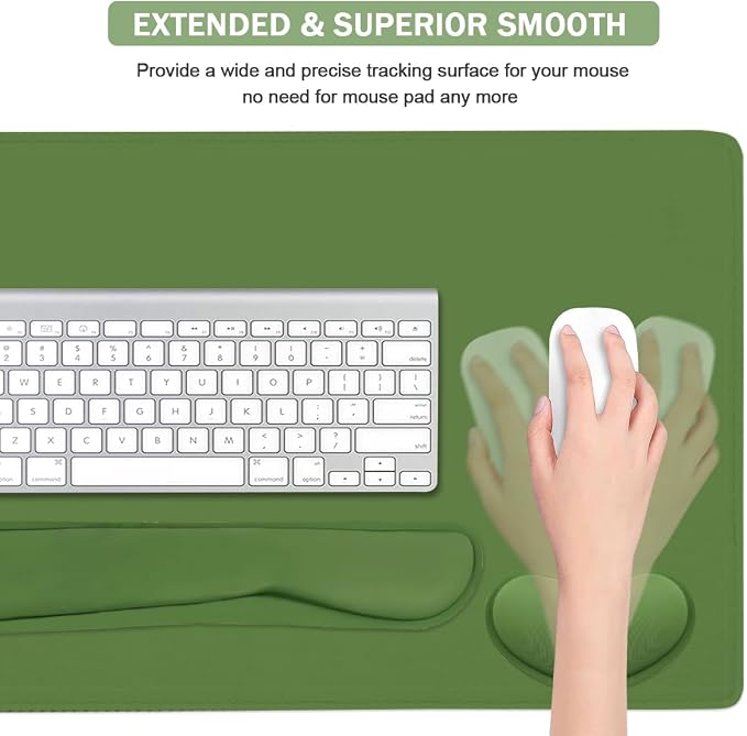 Large Keyboard Mouse Pad Set, Extended Mouse Pad+Keyboard Wrist Rest Support - Image 5