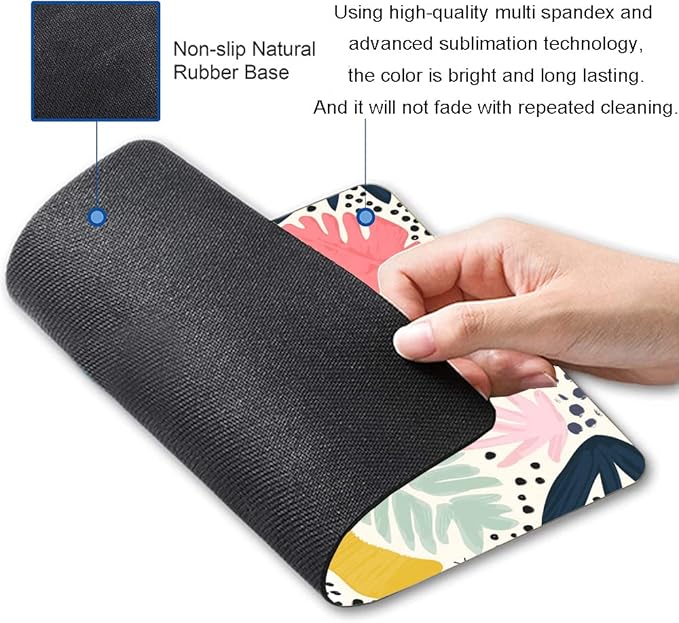 Mouse Pad, Colorful Palm Tropical Plants Mouse Pad, Square Waterproof Cute - Image 2