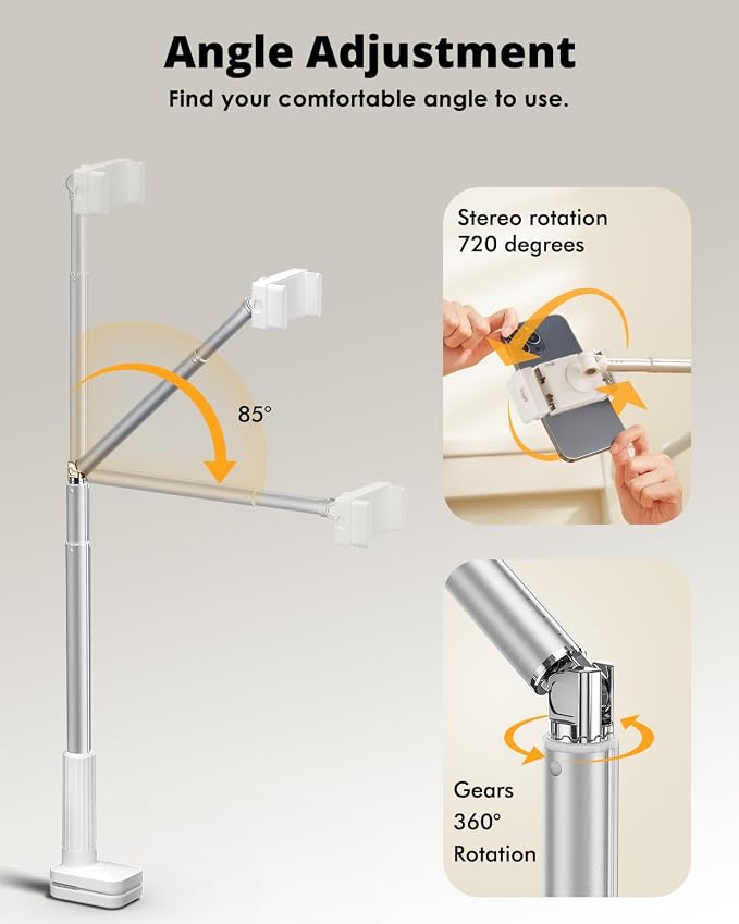 Phone Holder for Bed, 360° Rotation Cell Phone Stand, Flexible Long Arm - Image 3