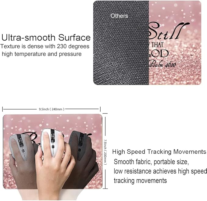 Mouse Pad, Premium-Textured Mouse Mat, Non-Slip Rubber Base Mousepad - Image 3