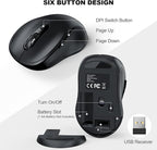 WisFox 2.4G Wireless Mouse for Laptop, Ergonomic Computer Mouse - Image 5