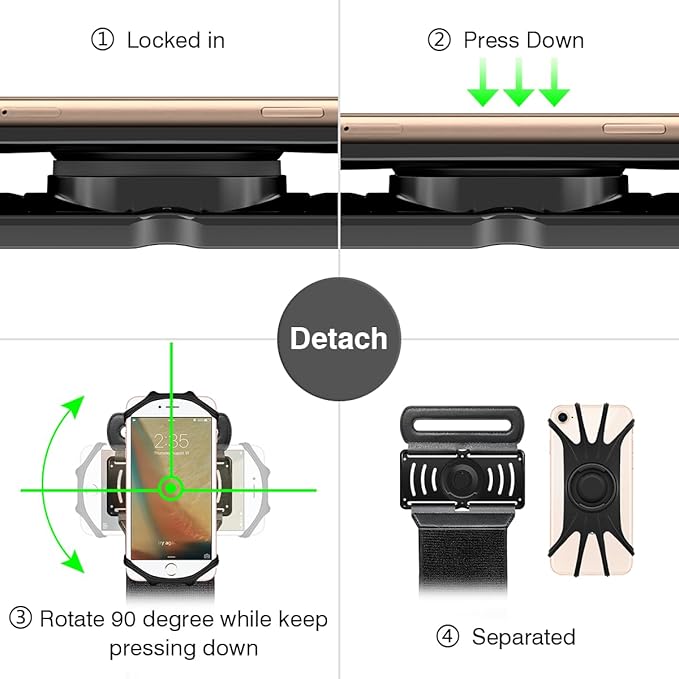 VUP Detachable Cell Phone Running Armband 360°Rotatable - Image 5