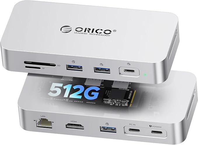 ORICO 512 GB External SSD Docking Station, SSD Expansion + Hub Extension by PioneerDataSolutionPowerYourFuture
