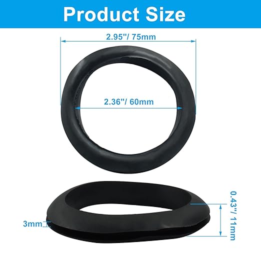 6 Pcs Rubber Grommets, 2-3/8" Inside Diameter 2-1/2" Drill Hole Rubber Wire - Image 2