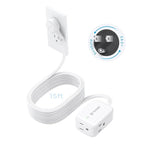 TROND 360° Rotating Flat Plug Extension Cord Surge Protector 15ft, Small Power by TRONDOfficial