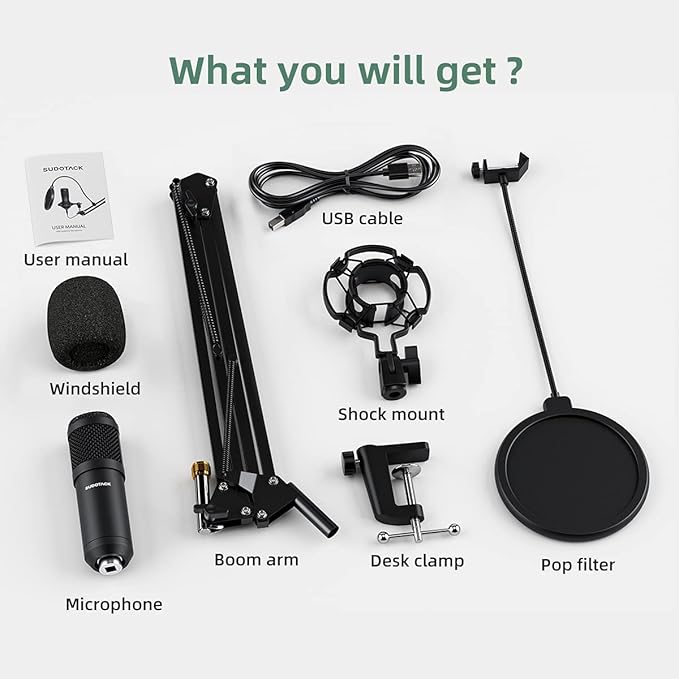 SUDOTACK USB Condenser Podcast Microphone - Image 8