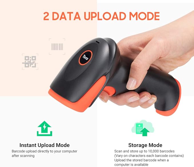Tera Pro Wireless 2D QR Barcode Scanner 3 in 1 Bluetooth & 2.4GHz Wireless & - Image 6