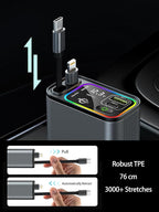 Retractable Car Charger USB C, 107W Type C Car Charger Fast Charging - Image 2