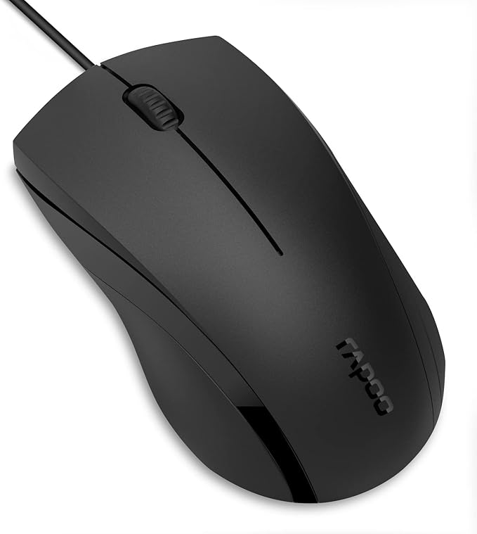 Rapoo Silent Wired Mouse, 1000 DPI 5ft Cord Quiet Button Optical Computer Mouse - Image 8