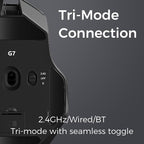 G7 Lightweight Ergonomic Wireless Mouse, PAW3311 12K DPI Sensor, Tri-Mode - Image 4