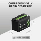 OKMO 12V 100Ah LiFePO4 Battery, Lithium Battery 100A BMS, 10 Years Lifetime - Image 6