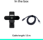 Logitech Brio 4K Webcam, Video Calling, Noise-Cancelling mic, HD Auto Light - Image 10