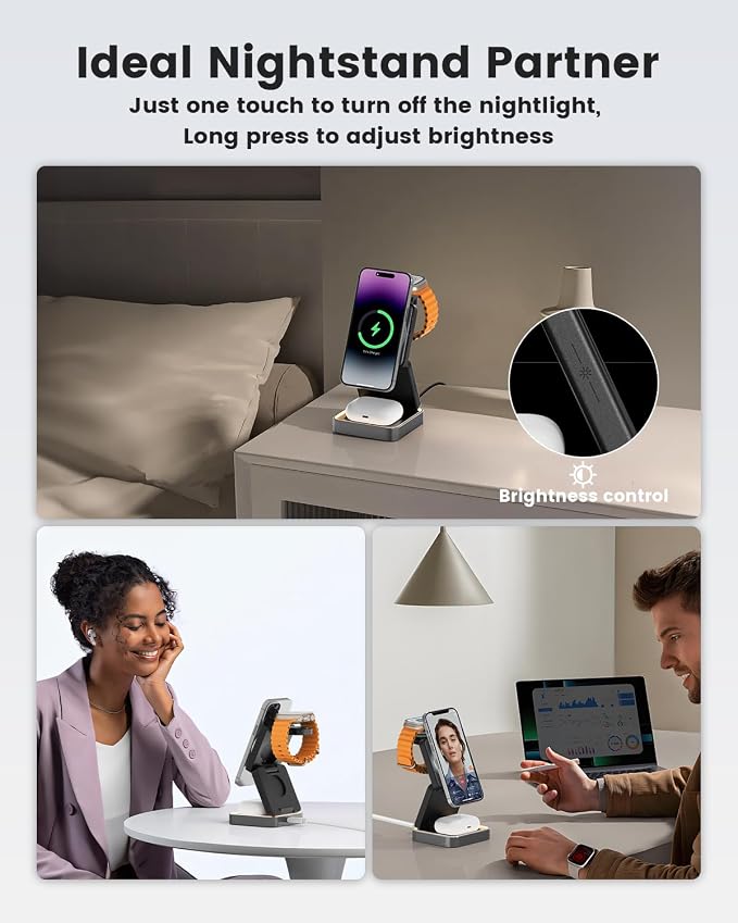 3-in-1 Wireless Charger for iPhone, 15W Fast Wireless Charging Station - Image 6