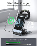Wireless Charger for Samsung 3 In 1 Wireless Charging Station Foldable Wireless - Image 2