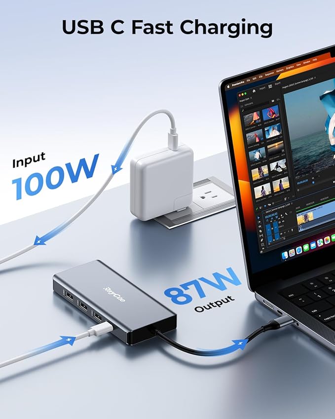 USB C Docking Station Dual Monitor Adapter, 8 in 1 Laptop Docking Station 3 - Image 5