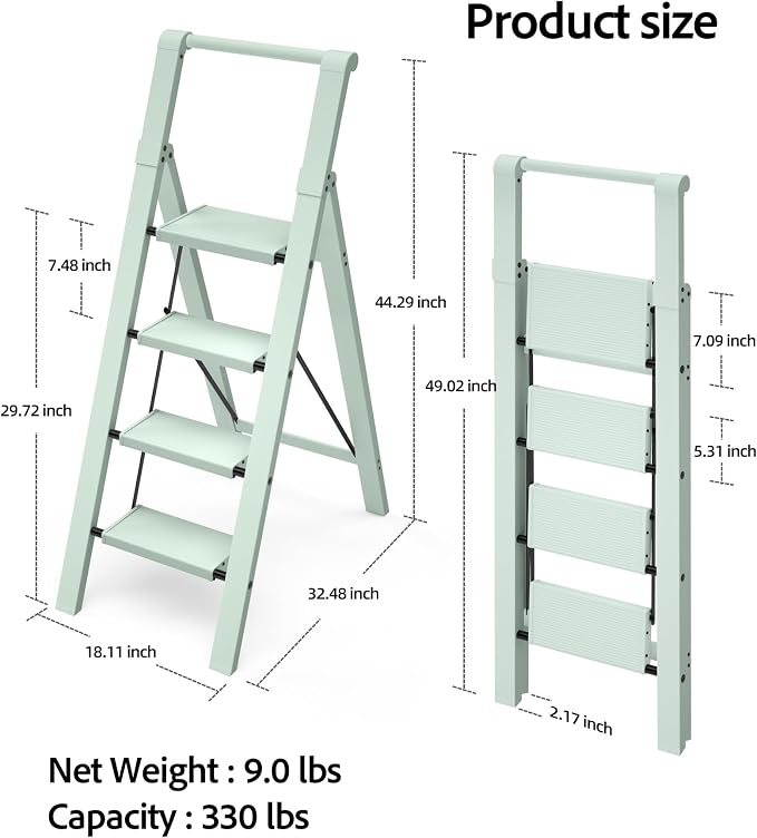 Taranta 4 Step Ladder, Lightweight Aluminum Step Stool - Image 6