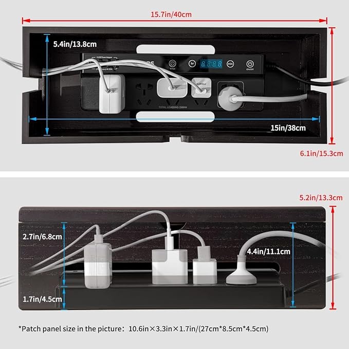 Large Cable Management Box-Stylish Wire Organizer, Wire Concealer and Wire - Image 3