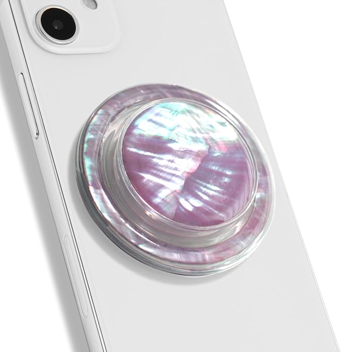 OnTheGrip Cute Natural Seashell Design Round Shape Collapsible Mobile Phone by OnTheGripofficial