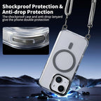 for iPhone 15 Case with 62.99 inch Lanyard, Classic Clear&Gray Magnetic Phone - Image 4