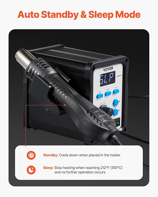 VEVOR Hot Air Rework Station, 700W Digital Display SMD Rework Station, - Image 5