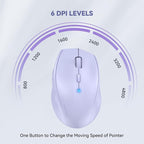 TECKNET Bluetooth Mouse, 4800 DPI Wireless Mouse, 2-Year Battery 6 Adjustable - Image 2