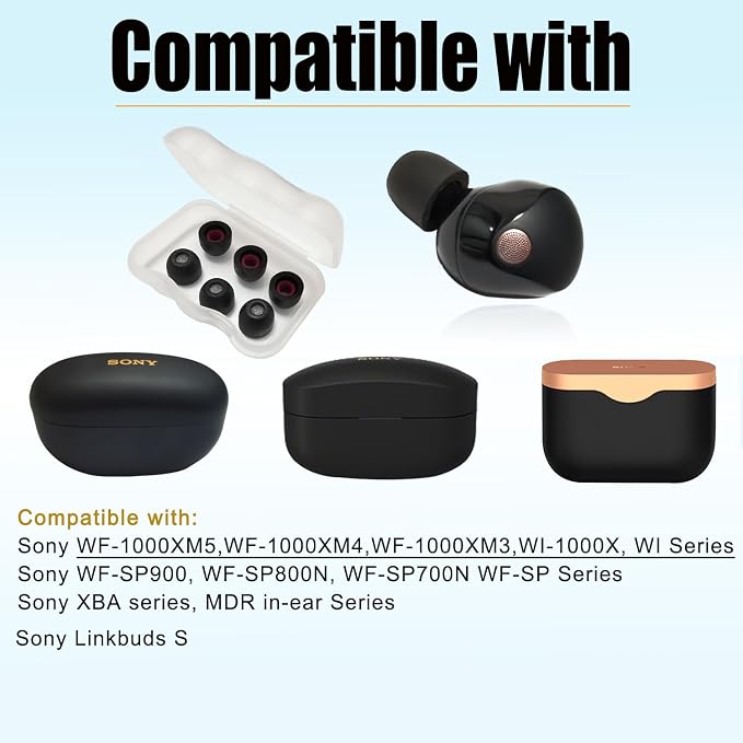 Memory Foam Tips for Sony WF-1000XM5 Earbuds Tips for WF-1000XM5 WF-1000XM4 - Image 6
