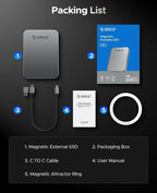ORICO 512GB Magnetic Portable SSD, Metal Body, 4K 120 fps ProRes HDR Record and - Image 8