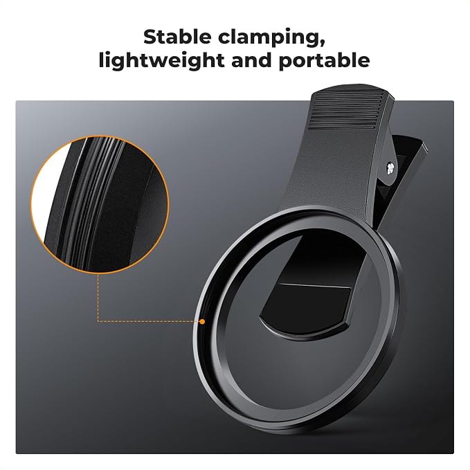 K&F Concept 67mm Clip-on Black Diffusion 1/4 Phone Camera Lens Filter Kit - Image 5