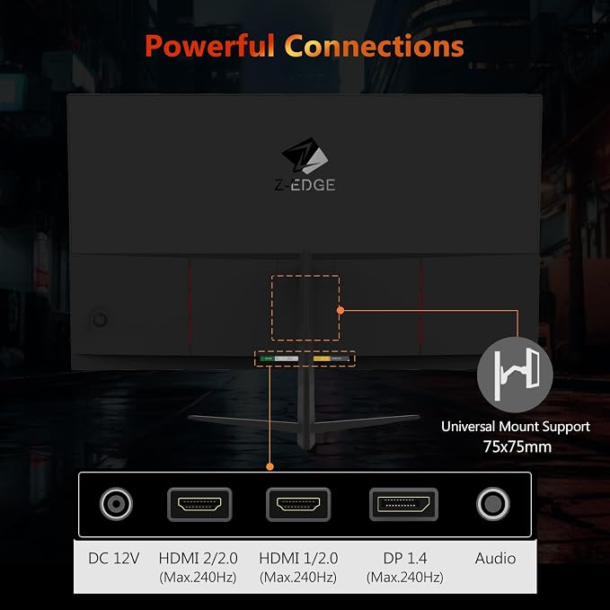 Z-Edge 24.5 inch 240Hz 165Hz 144Hz Gaming Monitor, FHD 1080p, MPRT 1ms - Image 6