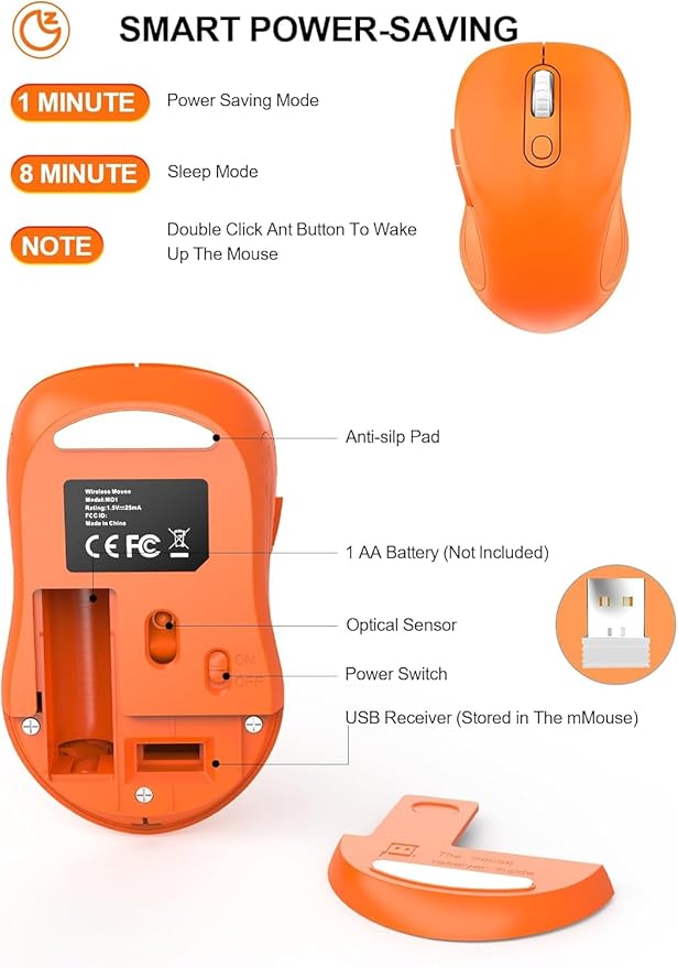 WisFox 2.4G Wireless Mouse for Laptop, Ergonomic Computer Mouse - Image 6