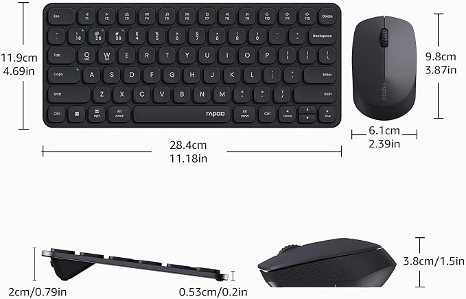 Rapoo 9010M Multi-Device Keyboard and Mouse Combo, 2.4GHz/Bluetooth 5.0/4.0 - Image 9