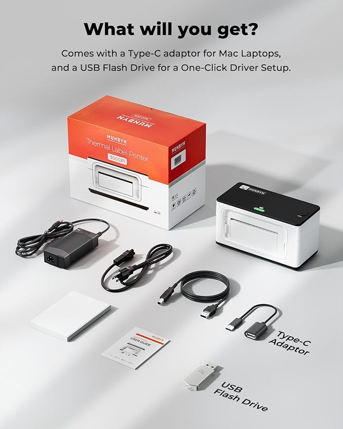 MUNBYN Bluetooth Thermal Label Printer 941B, Wireless 300DPI 4x6 Shipping Label - Image 6