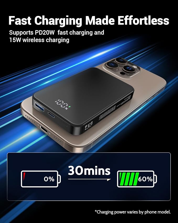for Magsafe Portable Charger, Aluminum Alloy Small 10000mAh 20W PD Magnetic - Image 4