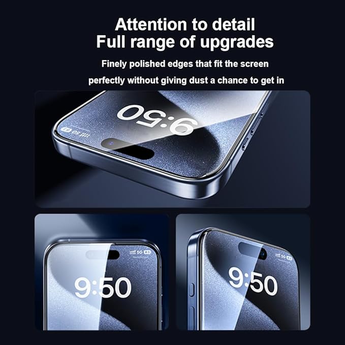 OneFish Screen Protector for Iphone 16 Pro, HD Clarity Tempered Glass Film 9H+ - Image 6
