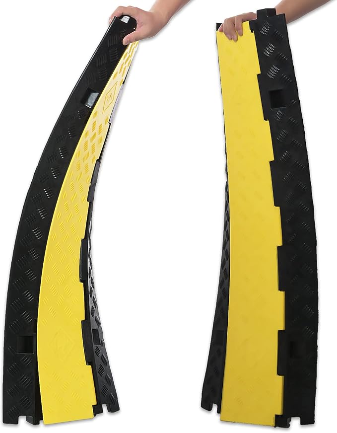 CXRCY Cable Ramp 2 Pack of 3 Channel PVC Rubber Cable Protector, 44000lbs - Image 6